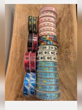 Ribbon lot, 25 assorted rolls of ribbon 25 5/8" craft ribbon, archival quality